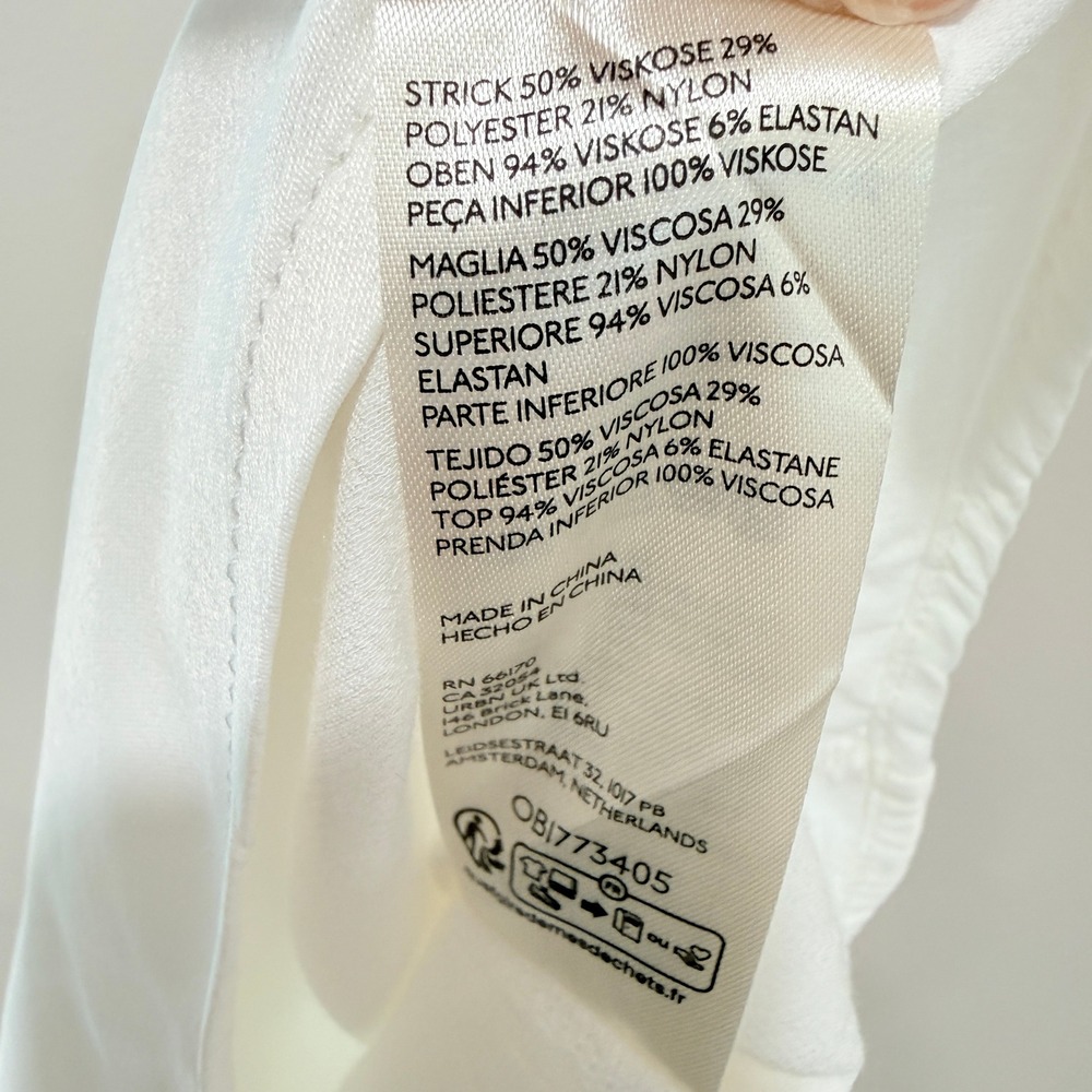 Anthropologie Mixed Media Midi Dress Small Cream Minimalist Quiet Luxury Coastal - Picture 8 of 9